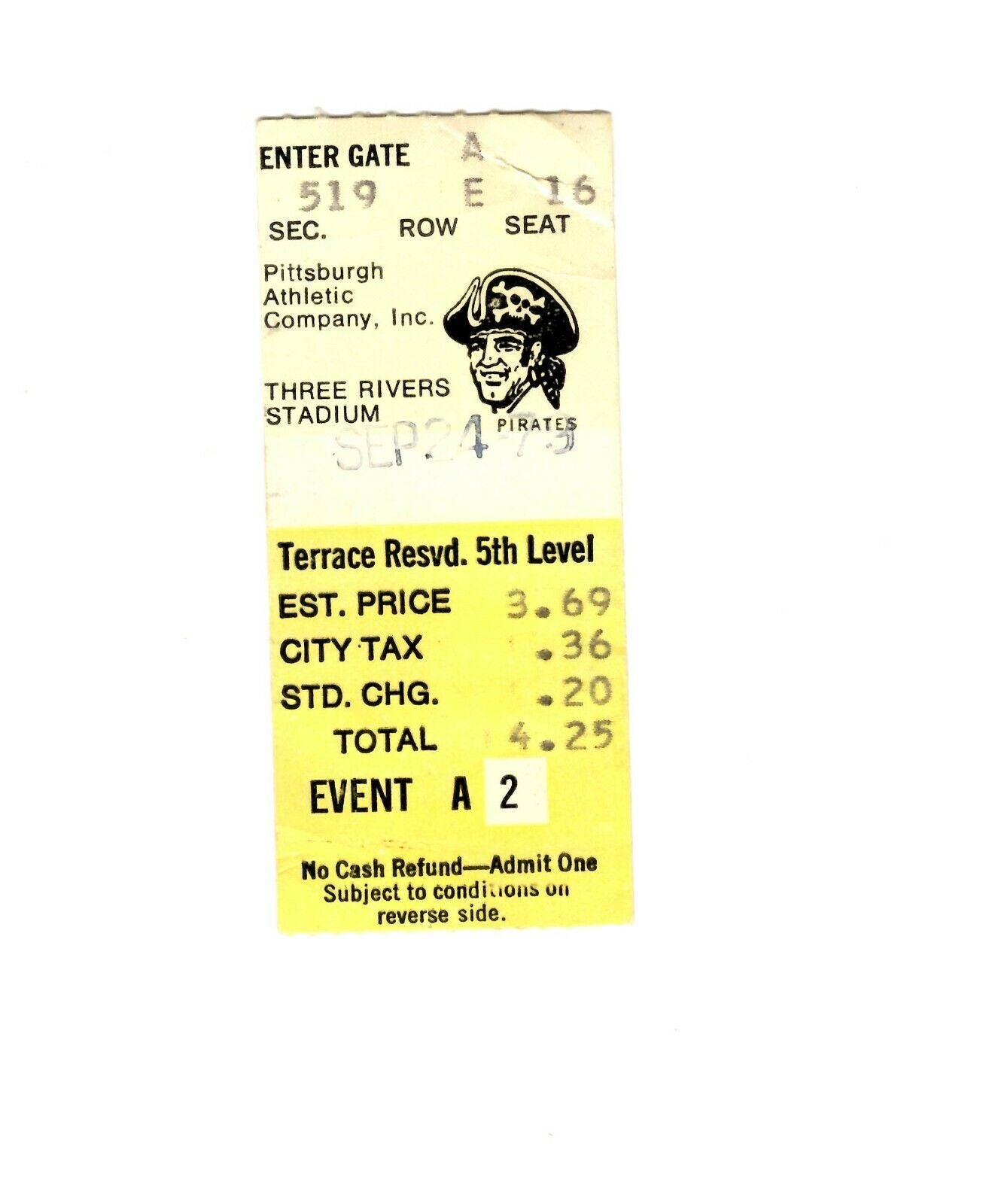 Sep 24 1978 Montreal Expos @ Pittsburgh Pirates Ticket Doubleheader Stargell HR