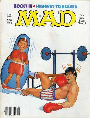 ORIGINAL Vintage 1986 Mad Magazine #262 Rocky IV Sylvester Stallone