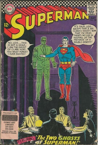 Superman #186 ORIGINAL Vintage 1966 DC Comics 