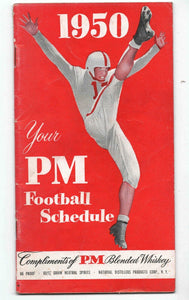 VINTAGE 1950 PM Blended Whiskey Pro & College Football Schedule Handbook