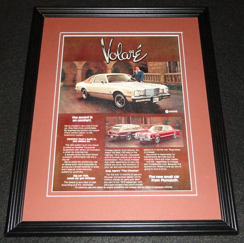 1975 Plymouth Volare Framed 11x14 ORIGINAL Advertisement