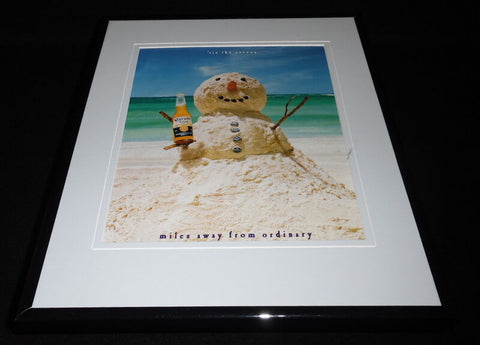 2004 Corona Beer Snowman 11x14 Framed ORIGINAL Vintage Advertisement