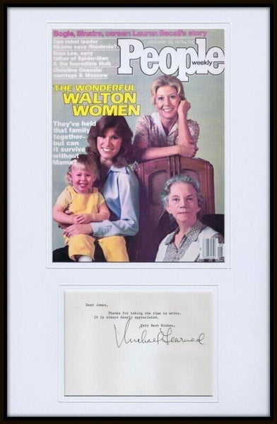 Michael Learned Signed Framed 11x17 Note & Photo Display The Waltons