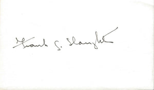 Frank G Slaughter MD Signed 3x5 Index Card