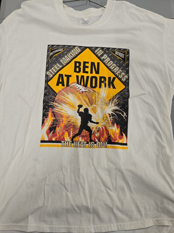 VINTAGE Gildan Pittsburgh Ben at Work Football T-shirt XL