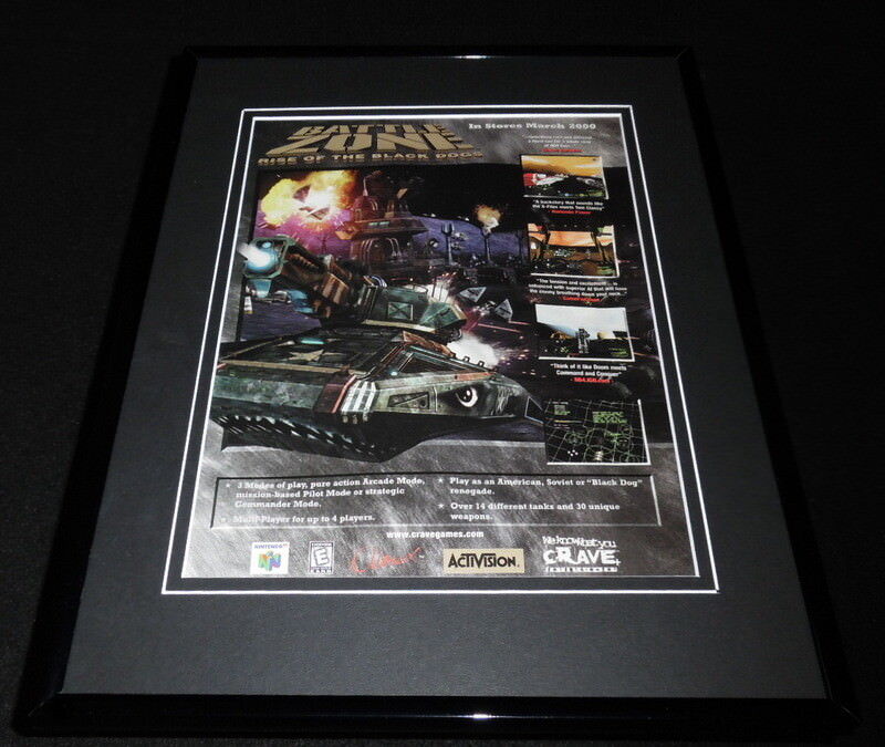 Battle Zone Rise of the Black Dogs 2000 N64 Framed 11x14 ORIGINAL Advertisement