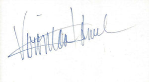 Veronica Hamel Signed 3x5 Vintage Index Card Hill Street Blues