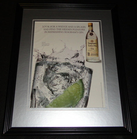 1991 Seagram's Extra Dry Gin Framed 11x14 ORIGINAL Vintage Advertisement