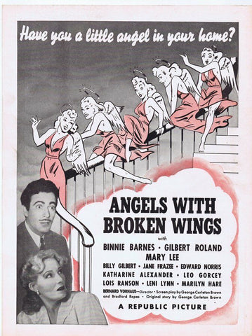 1941 Angels With Broken Wings ORIGINAL Vintage 9x12 Industry Ad Binnie Barnes