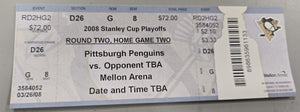 Apr 27 2008 Rangers @ Pittsburgh Penguins Playoff Ticket Marc Andre Fleury S/O