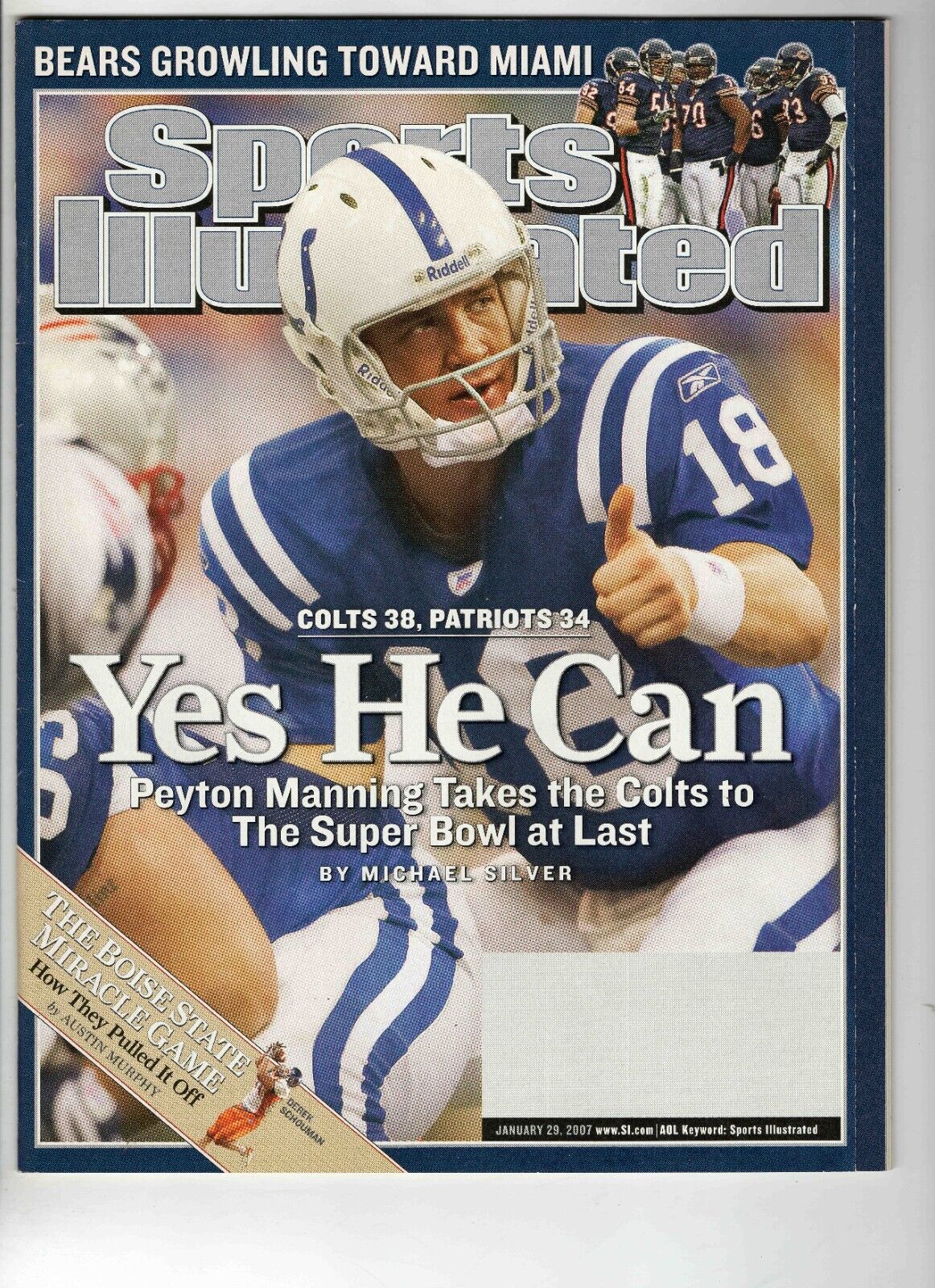 Jan 29 2007 Sports Illustrated Magazine Peyton Manning Colts