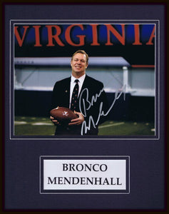 Bronco Mendenhall Signed Framed 11x14 Photo Display Virginia 