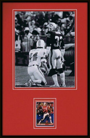 Steve Grogan Signed Framed 11x17 Photo Display Patriots vs Jack Tatum Raiders 