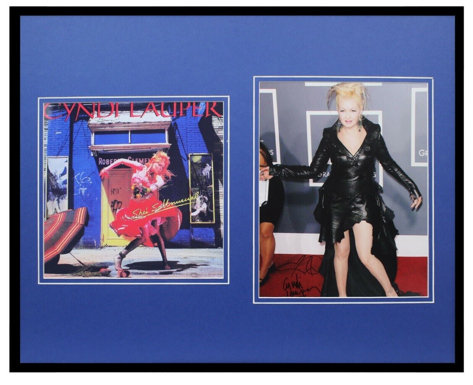 Cyndi Lauper Signed Framed 16x20 Photo Set She's So Unusual