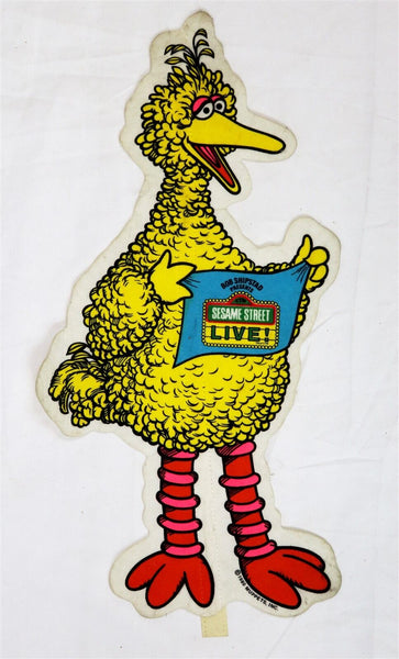 VINTAGE 1980 Sesame Street Live Big Bird 20" Felt Pennant