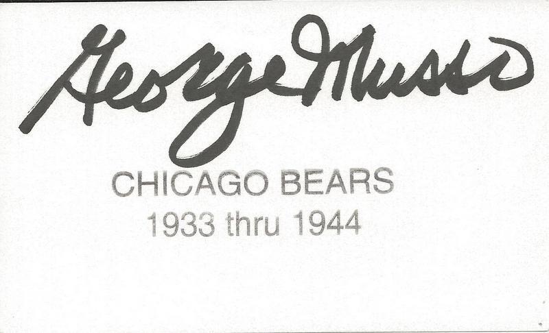 George Musso Signed 3x5 Index Card Bears 