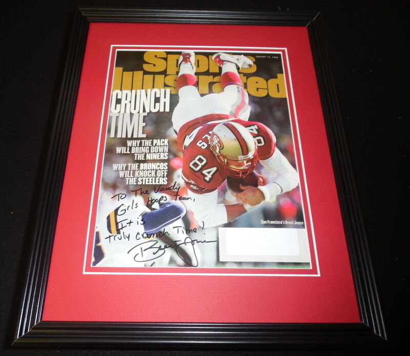 Brent Jones Signed Framed 1998 Sports Illustrated Magazine Cover 49ers