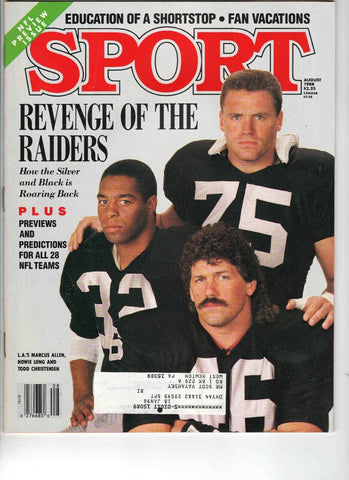 Aug 1988 Sport Magazine Raiders Marcus Allen Howie Long Todd Christensen