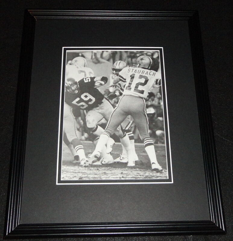 Roger Staubach Jack Ham Steelers vs Cowboys Framed 11x14 Photo Display 