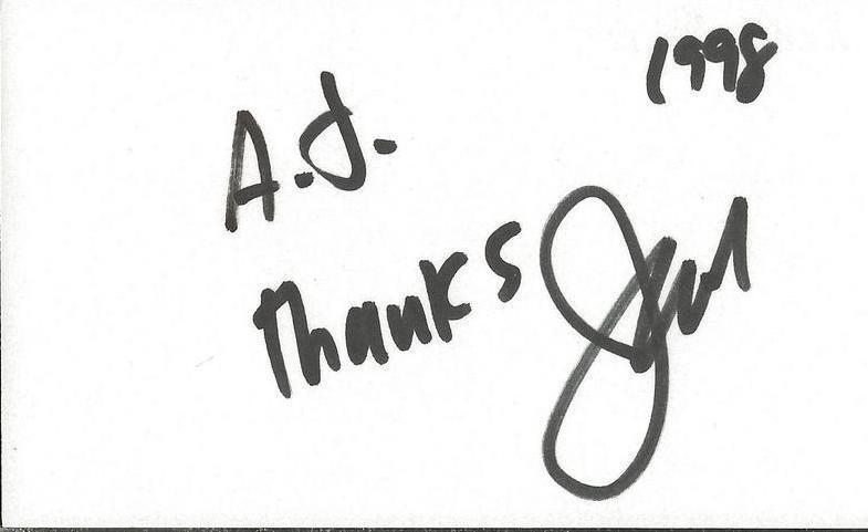 Jackie Jokeman Martling Signed 3x5 Index Card Howard Stern Show D