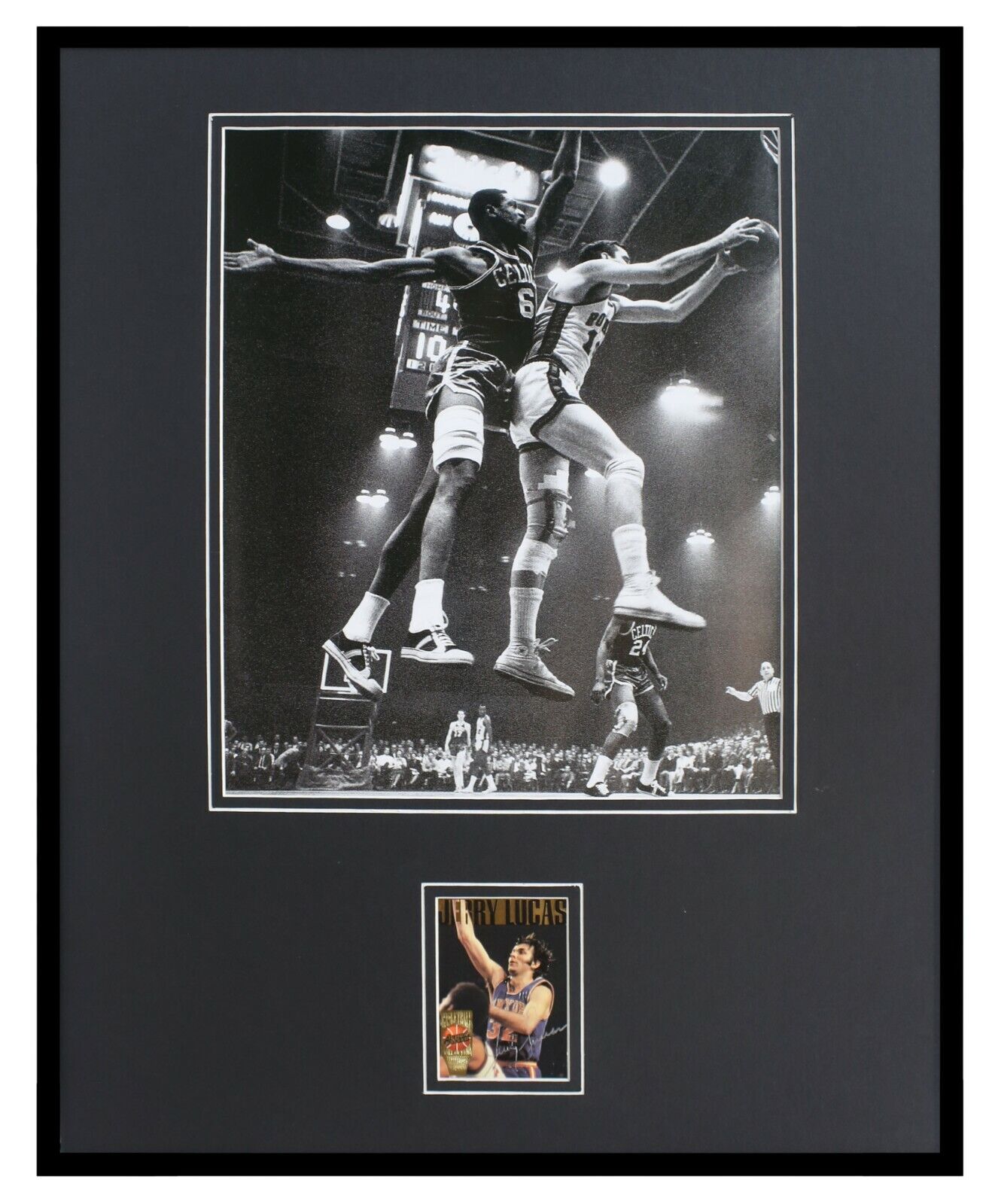 Jerry Lucas Signed Framed 16x20 Photo Display JSA vs Bill Russell