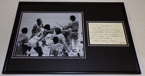 Dr Jack Ramsay Signed Framed 1992 Handwritten Note & Photo Display Blazers