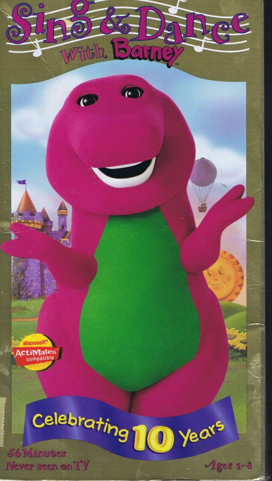 Barney Dinosaur Sing and Dance VINTAGE VHS Cassette  