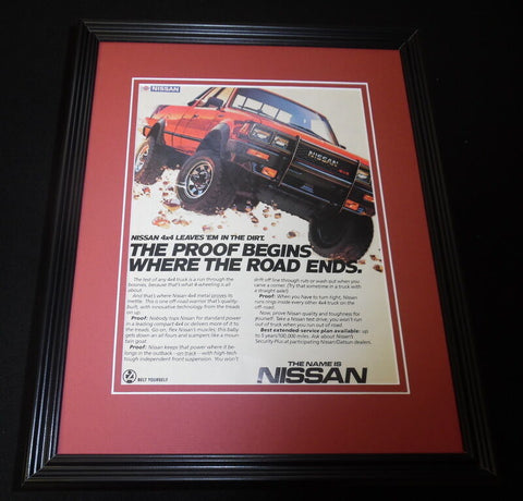 1985 Nissan 4x4 Framed 11x14 ORIGINAL Vintage Advertisement 