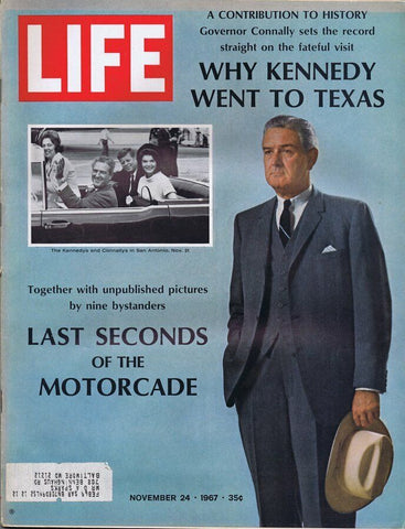 ORIGINAL Vintage Life Magazine November 24 1967 JFK Motorcade Governor Connally