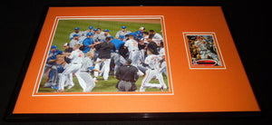 Mark Trumbo Signed Framed 11x17 Fight Photo Display Baltimore Orioles