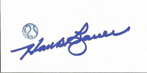 Hank Bauer Signed Vintage Index Card Yankees