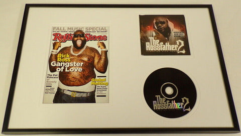 Rick Ross Framed 12x18 Rolling Stone Cover & Rossfather 2 CD Display