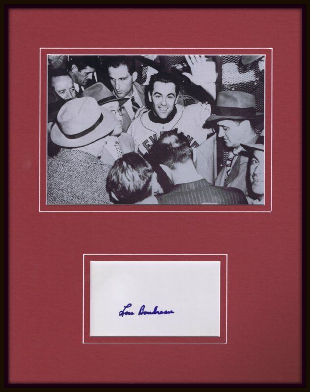 Lou Boudreau Signed Framed 11x14 Photo Display Indians