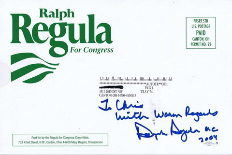 Ralph Regula Signed 2004 Congress Campaign Brochure