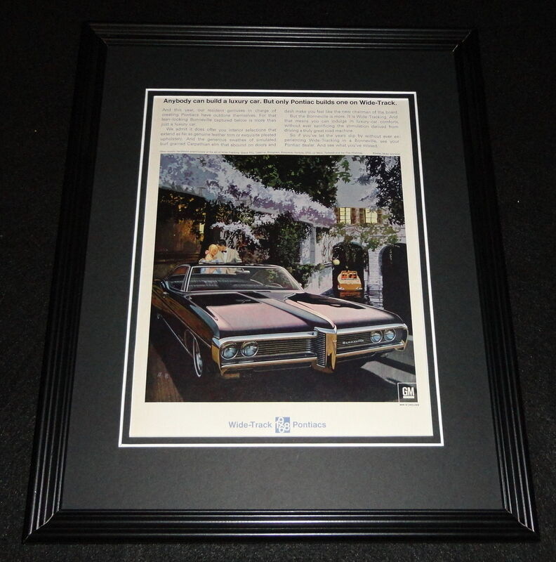 1968 Wide Track Pontiac 11x14 Framed ORIGINAL Advertisement B