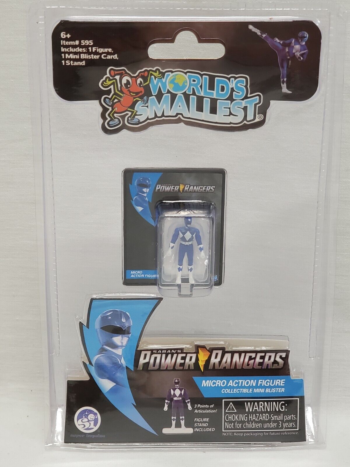 NEW SEALED Super Impulse World's Smallest Power Rangers Blue Action Figure