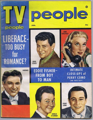 ORIGINAL Vintage January 1955 TV People Magazine Liberace Too Busy for Romance