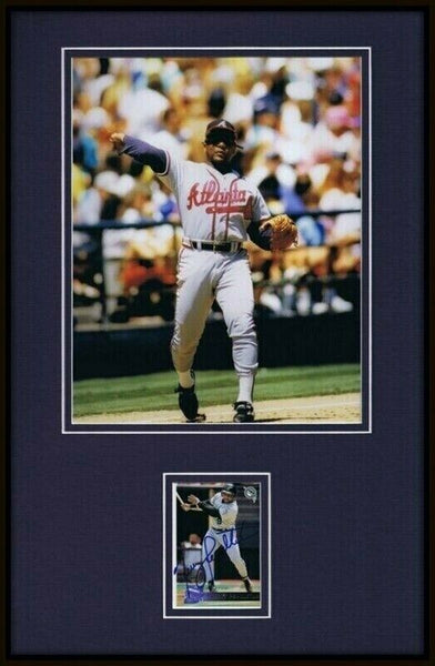 Terry Pendleton Signed Framed 11x17 Photo Display Braves 