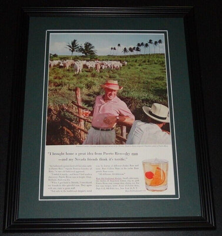 1959 Puerto Rican Rum 11x14 Framed ORIGINAL Vintage Advertisement Poster