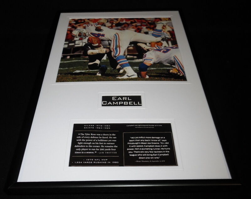 Earl Campbell Framed 12x18 Photo Display Oilers