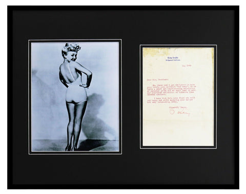 Betty Grable Signed Framed 16x20 Photo + 1944 Typed Letter Display AW