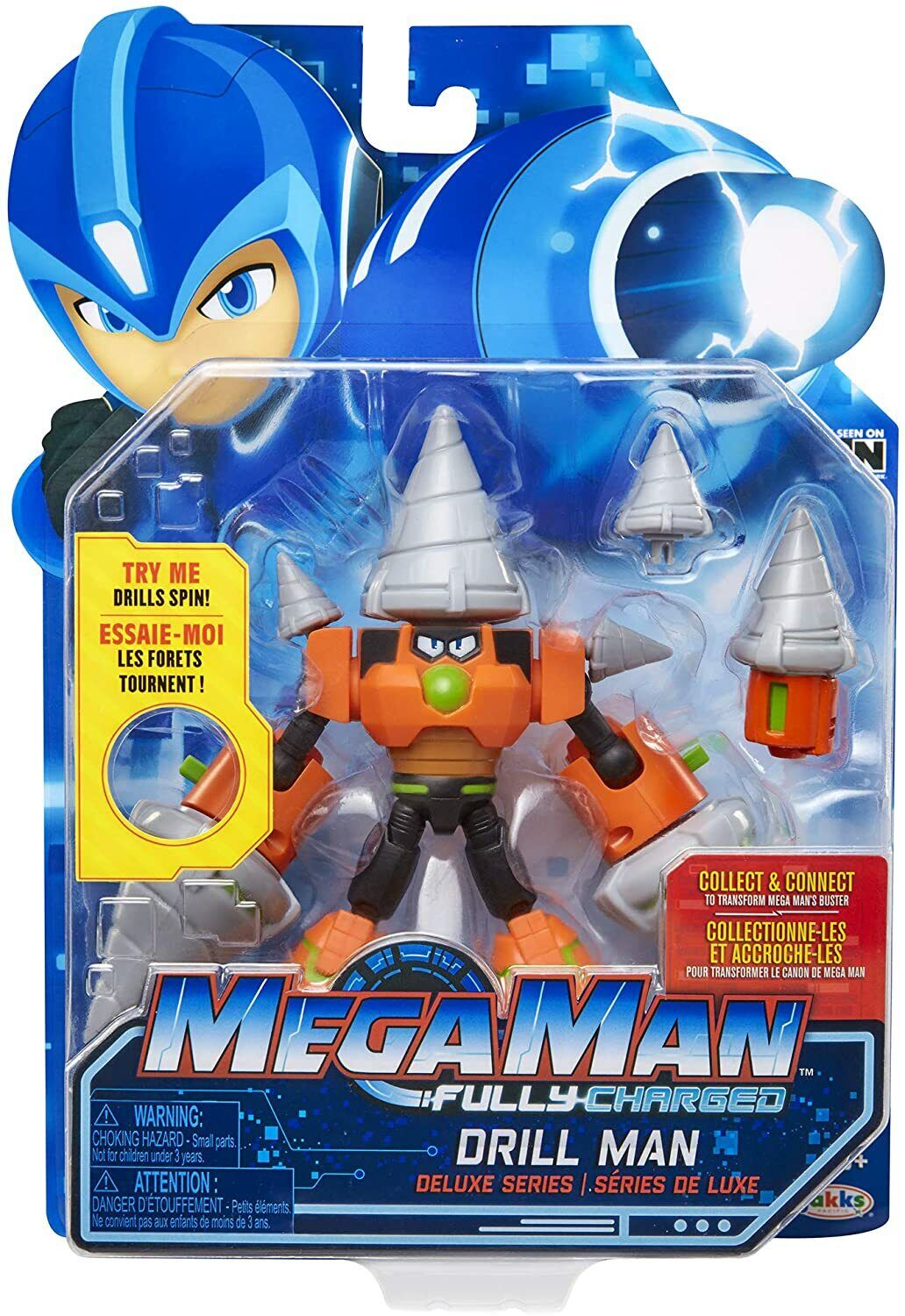 NEW SEALED 2018 Jakks Mega Man: Fully Charged Deluxe Drill Man Action Figure