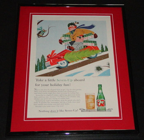 1959 Seven 7 Up Holiday 11x14 Framed ORIGINAL Vintage Advertisement