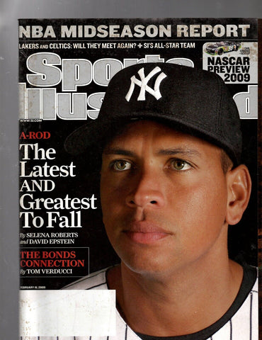 VINTAGE Feb 16 2009 Sports Illustrated Magazine Alex Rodriguez No Label