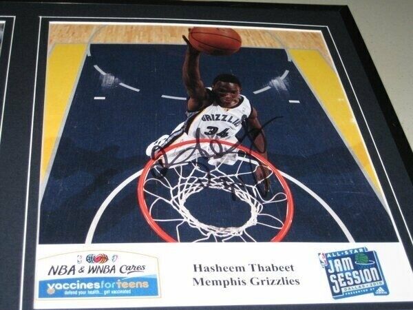 Hasheem Thabeet Signed Framed 12x18 Photo Set  Grizzlies UConn Connecticut