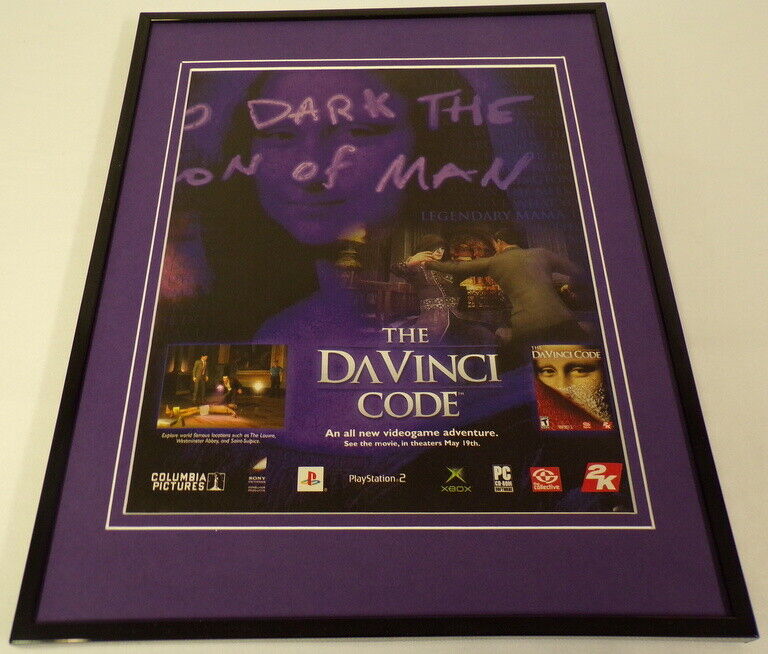 DaVinci Code 2006 PS2 XBox Framed 11x14 ORIGINAL Advertisement 