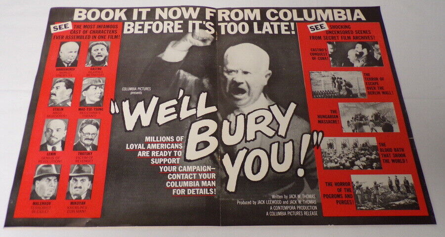 VINTAGE 1962 We'll Bury You 12x18" Industry Poster Ad  