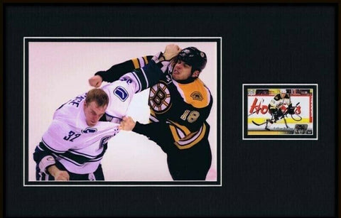 Nathan Horton FIGHT Signed Framed 11x17 Photo Display Bruins 