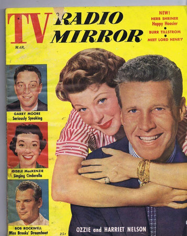 ORIGINAL Vintage March 1955 TV Radio Mirror Magazine Ozzie Harriet Nelson