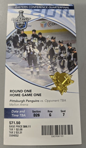 Apr 14 2010 Senators @ Penguins Game 1 Playoff Ticket Evgeni Malkin 2 Goals